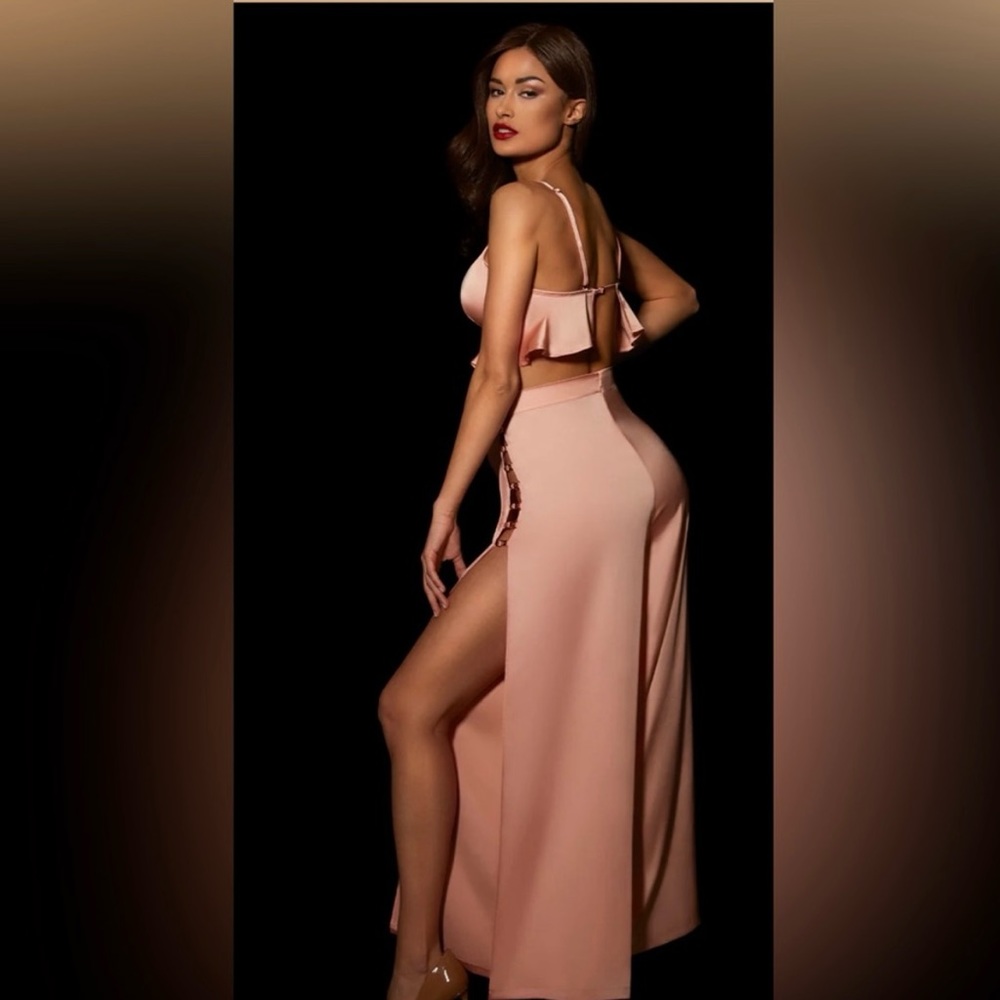 Honey Birdette Melissa Long Pants in Blush